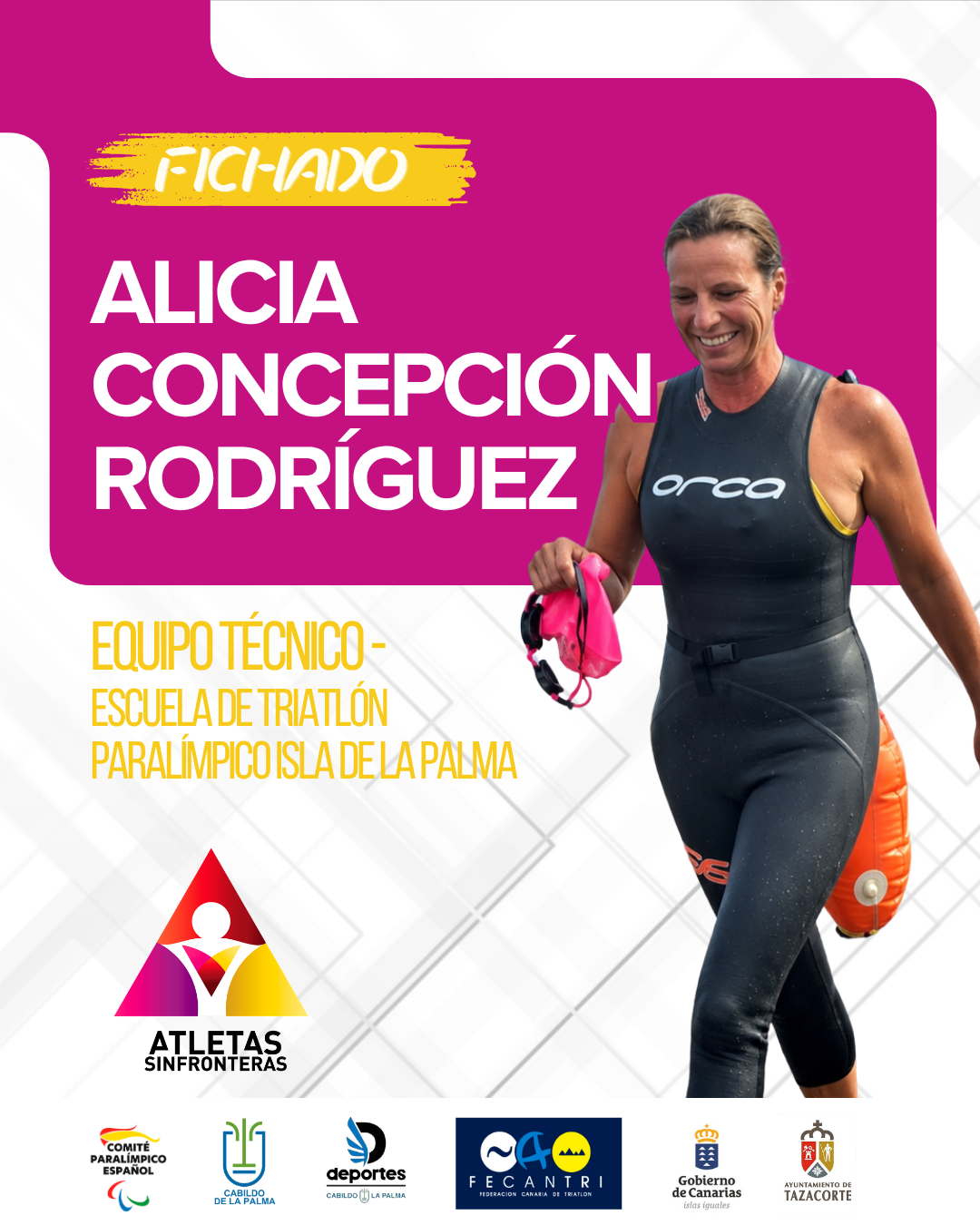 Alicia Concepción Rodríguez, equipo técnico de la Escuela de Triatlón Paralímpico Isla de La Palma de Atletas Sin Fronteras.