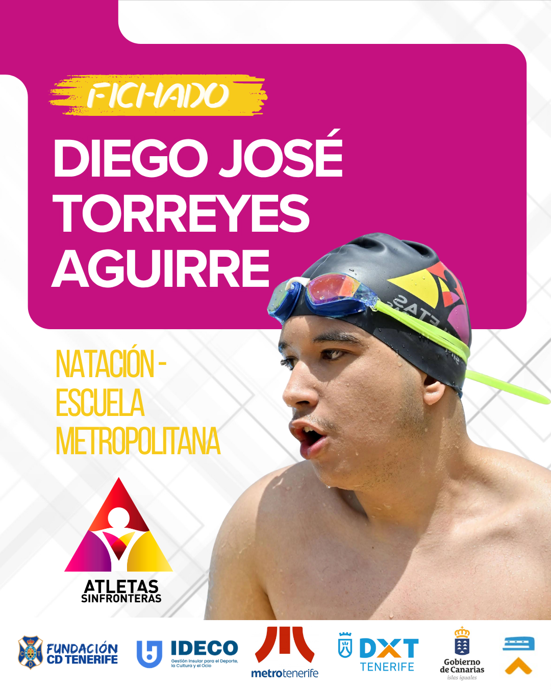 Diego José Torreyes Aguirre, deportista de natación de la Escuela Metropolitana de Atletas Sin Fronteras.