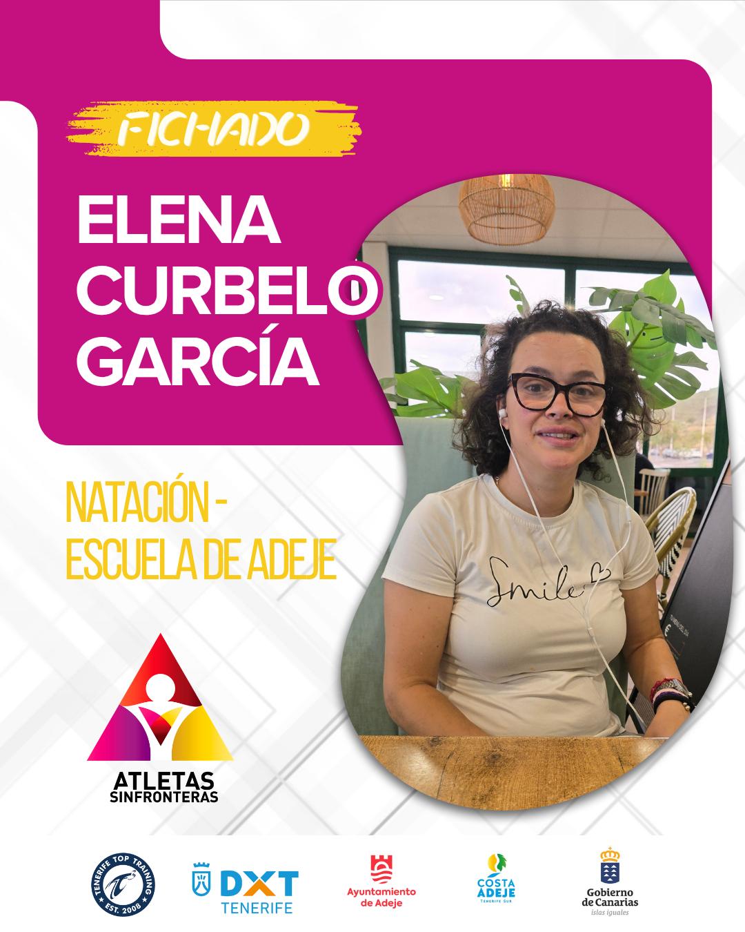 Elena del Curbelo García, deportista de natación de la Escuela de Adeje de Atletas Sin Fronteras.