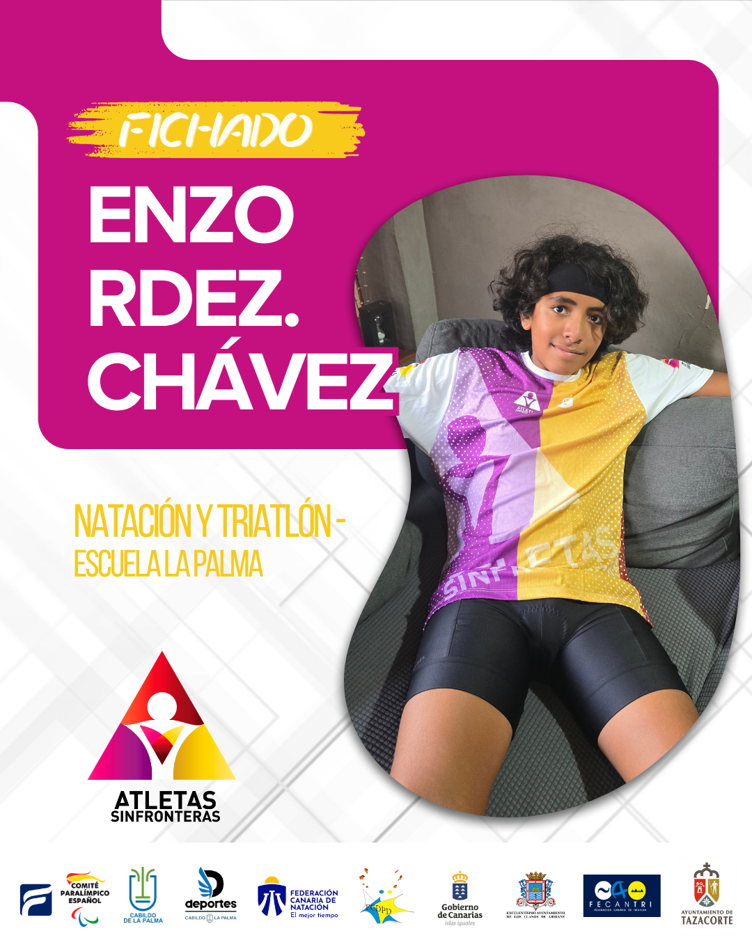 Enzo Rodríguez Chávez, deportista de natación y triatlón de Atletas Sin Fronteras.