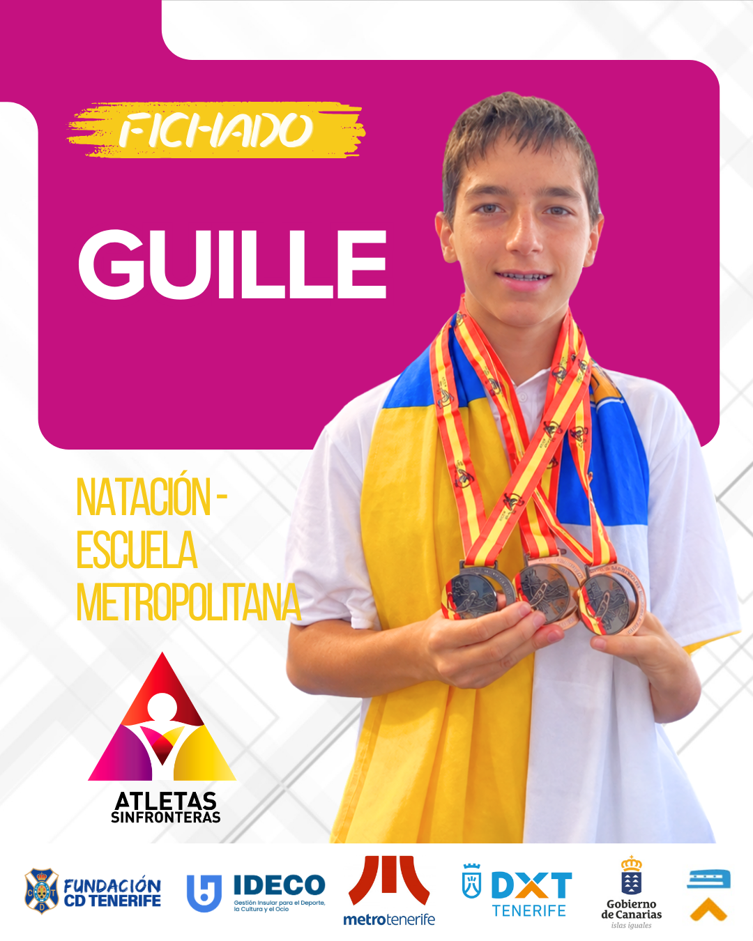 Guille, deportista de natación vinculado a la Escuela Metropolitana de Atletas Sin Fronteras.