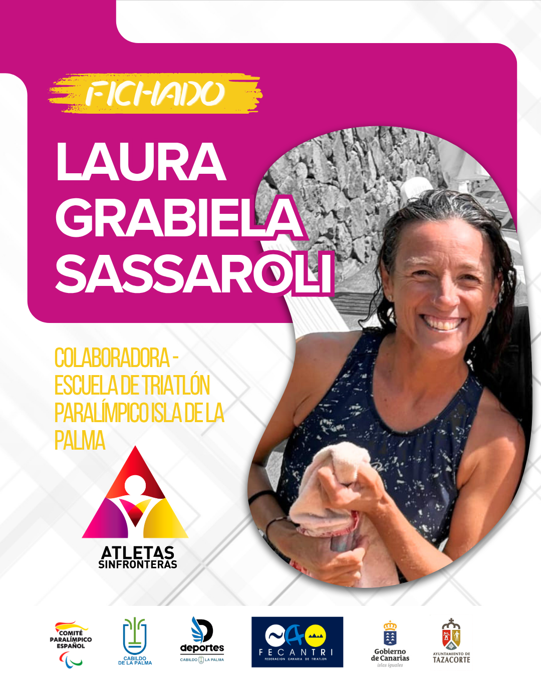 Laura Grabiela Sassaroli, colaboradora de la Escuela de Triatlón Paralímpico Isla de La Palma.