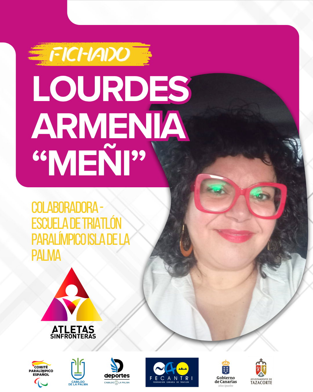 Lourdes Armenia, Meñi, colaboradora de la Escuela de Triatlón Paralímpico Isla de La Palma.