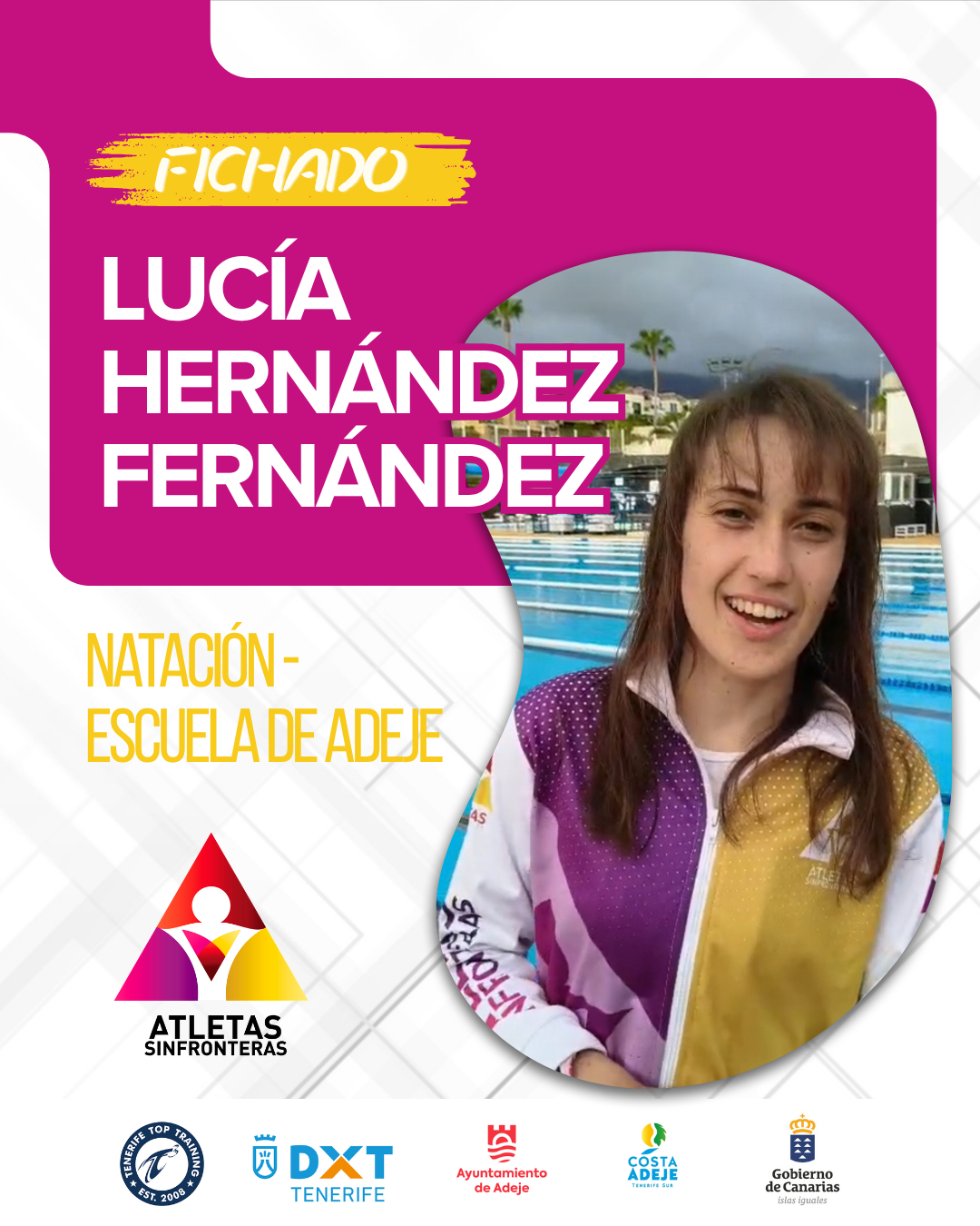 Lucía Hernández Fernández, deportista de natación de la Escuela de Adeje de Atletas Sin Fronteras.