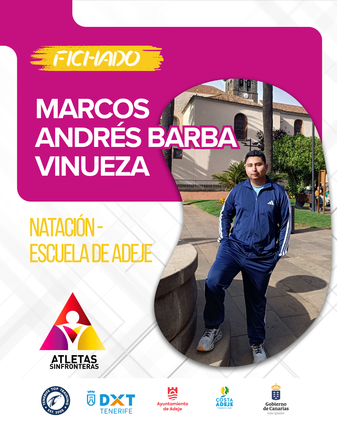 Marcos Andrés Barba Vinueza, deportista de natación de la Escuela de Adeje de Atletas Sin Fronteras.