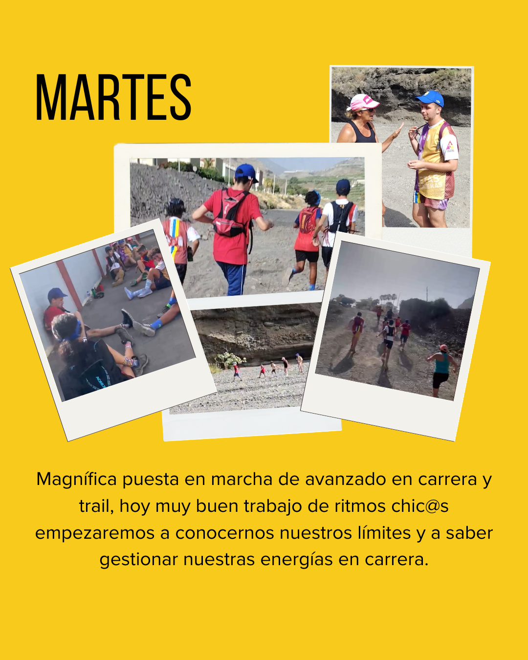 Sesión del martes de carrera y trail en la Escuela de Triatlón Paralímpico Isla de La Palma.