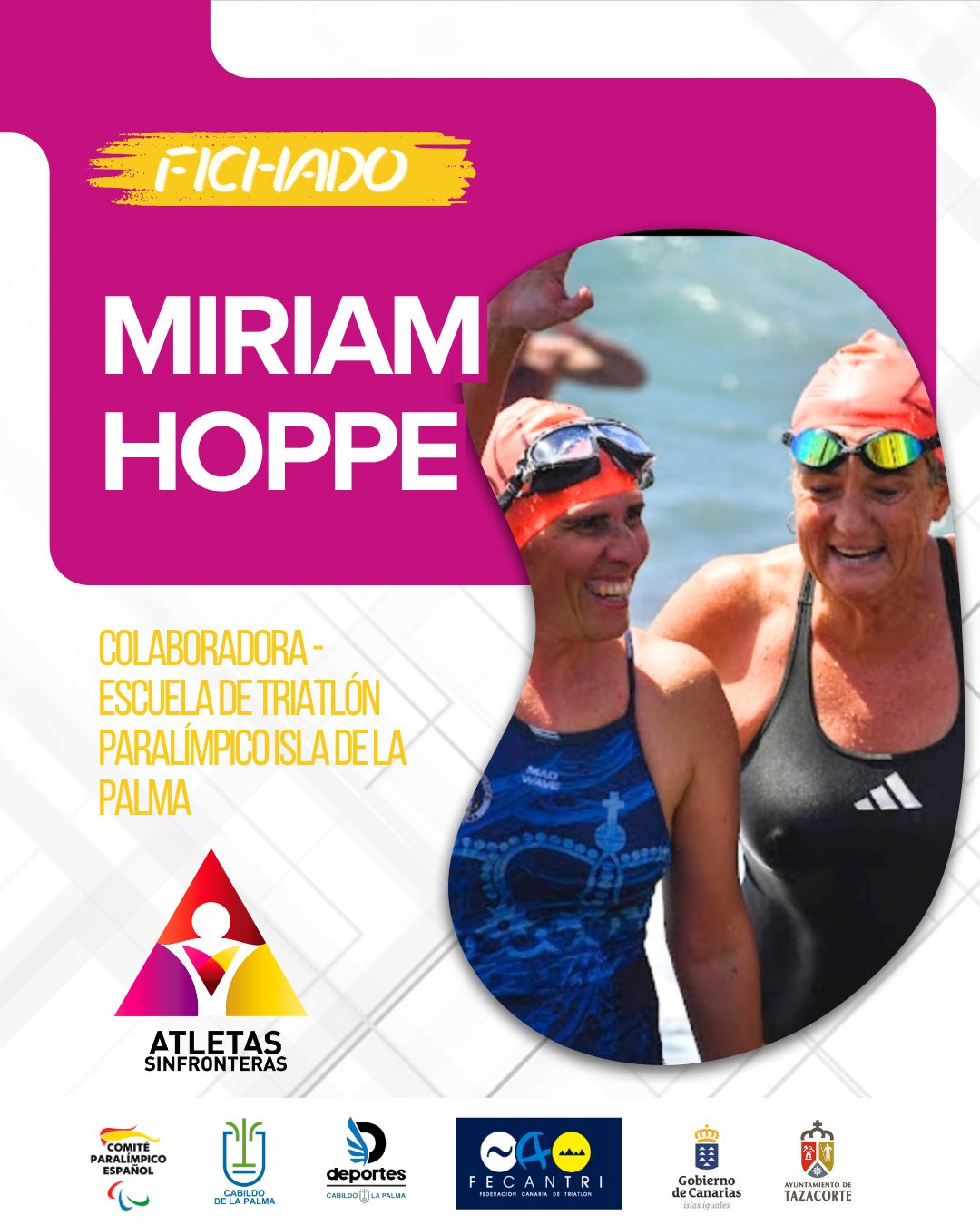 Miriam Hoppe, colaboradora de la Escuela de Triatlón Paralímpico Isla de La Palma.