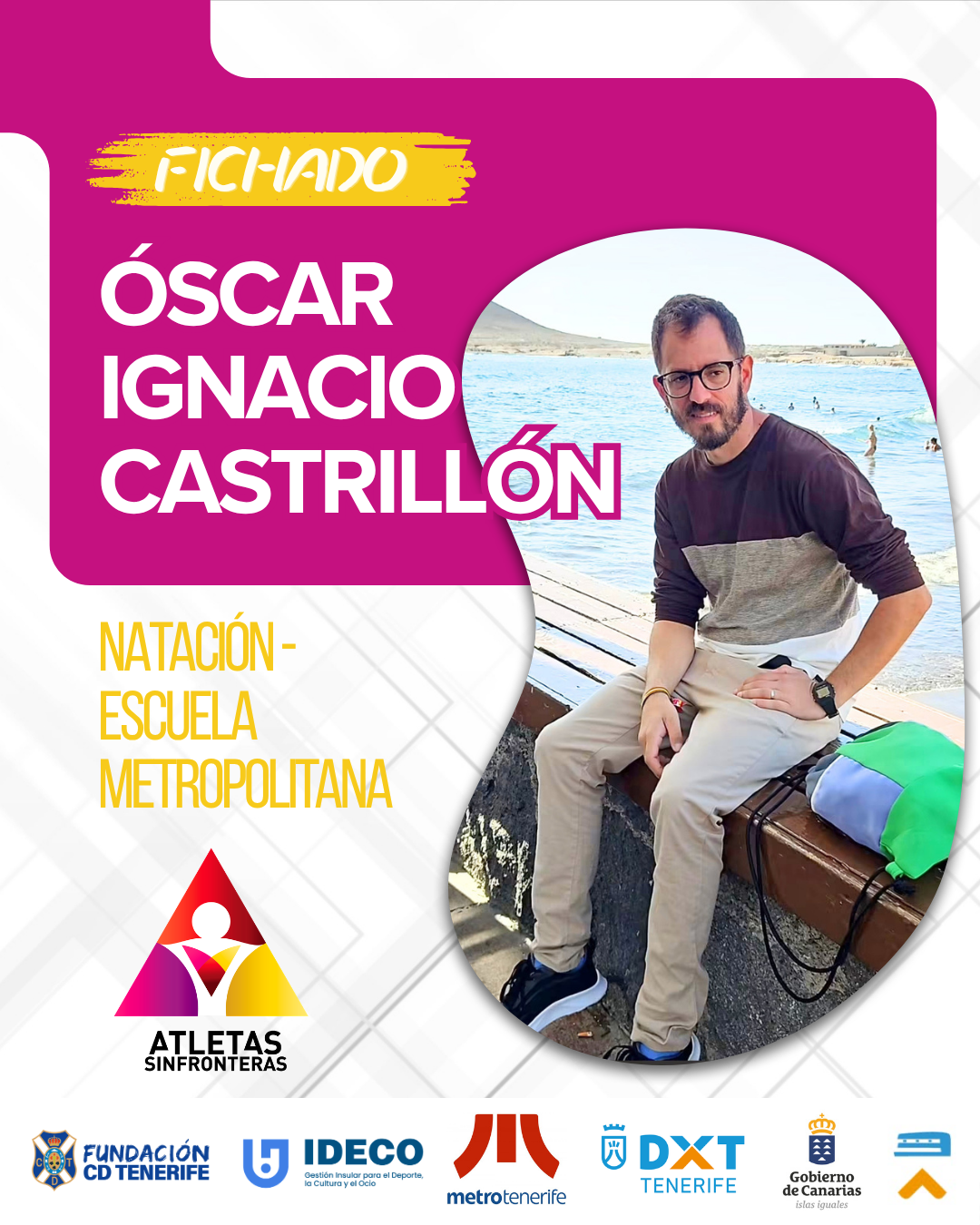 Óscar Ignacio Castrillón, vinculado a la Escuela Metropolitana de natación de Atletas Sin Fronteras.