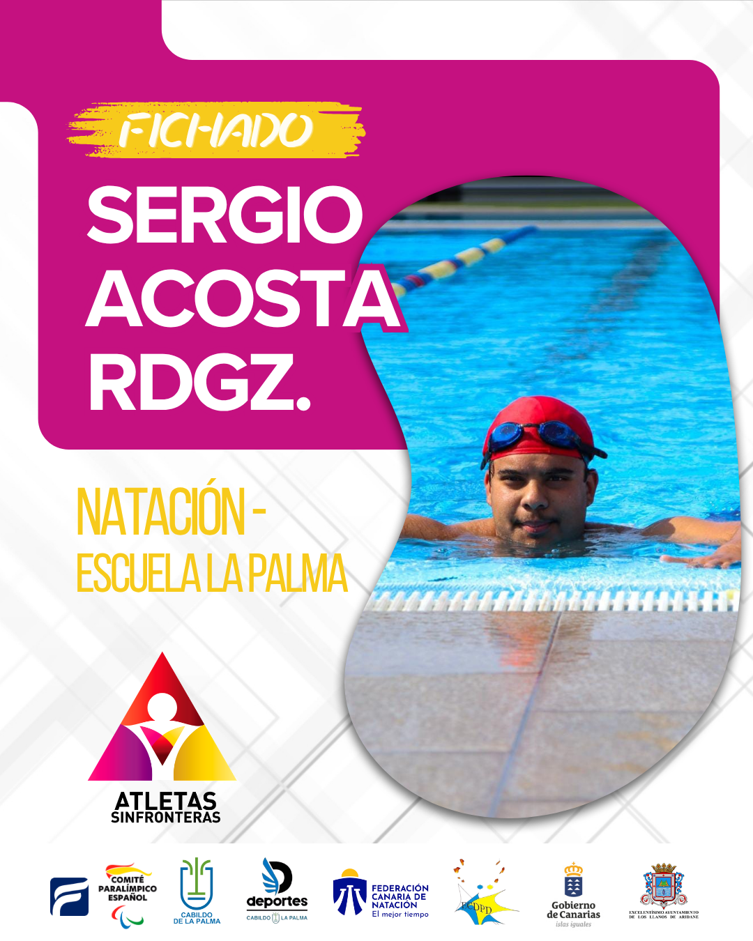 Sergio Acosta Rdgz., integrante de la Escuela de Natación de La Palma de Atletas Sin Fronteras.