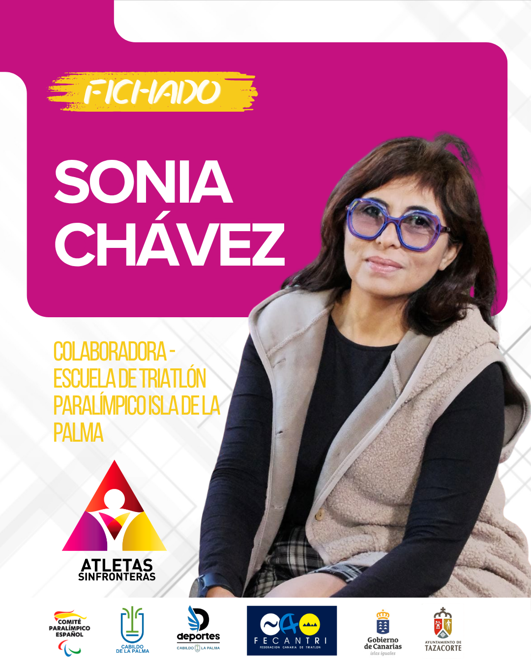 Sonia Chávez, colaboradora de la Escuela de Triatlón Paralímpico Isla de La Palma.