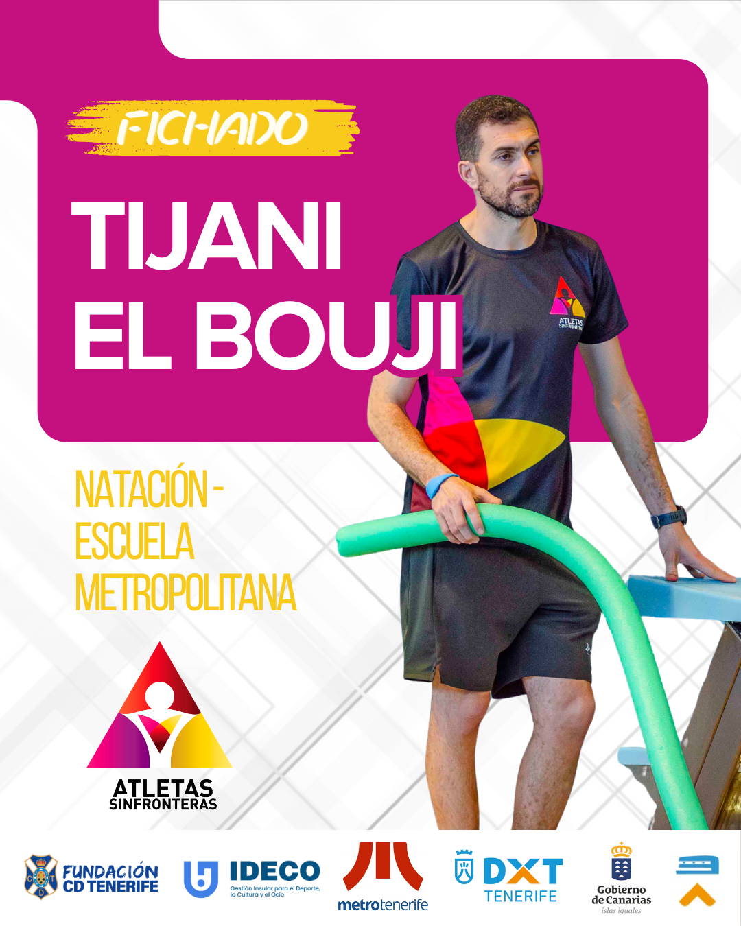 Tijani El Bouji, vinculado a la Escuela Metropolitana de natación de Atletas Sin Fronteras.