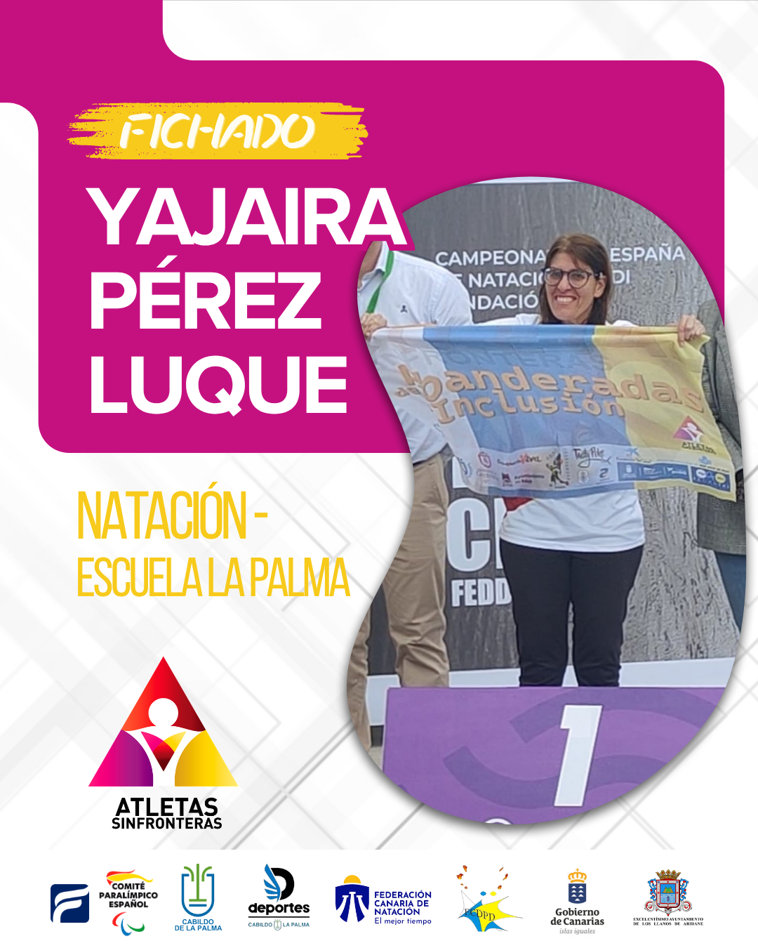 Yajaira Pérez Luque, deportista de natación de la Escuela de La Palma de Atletas Sin Fronteras.